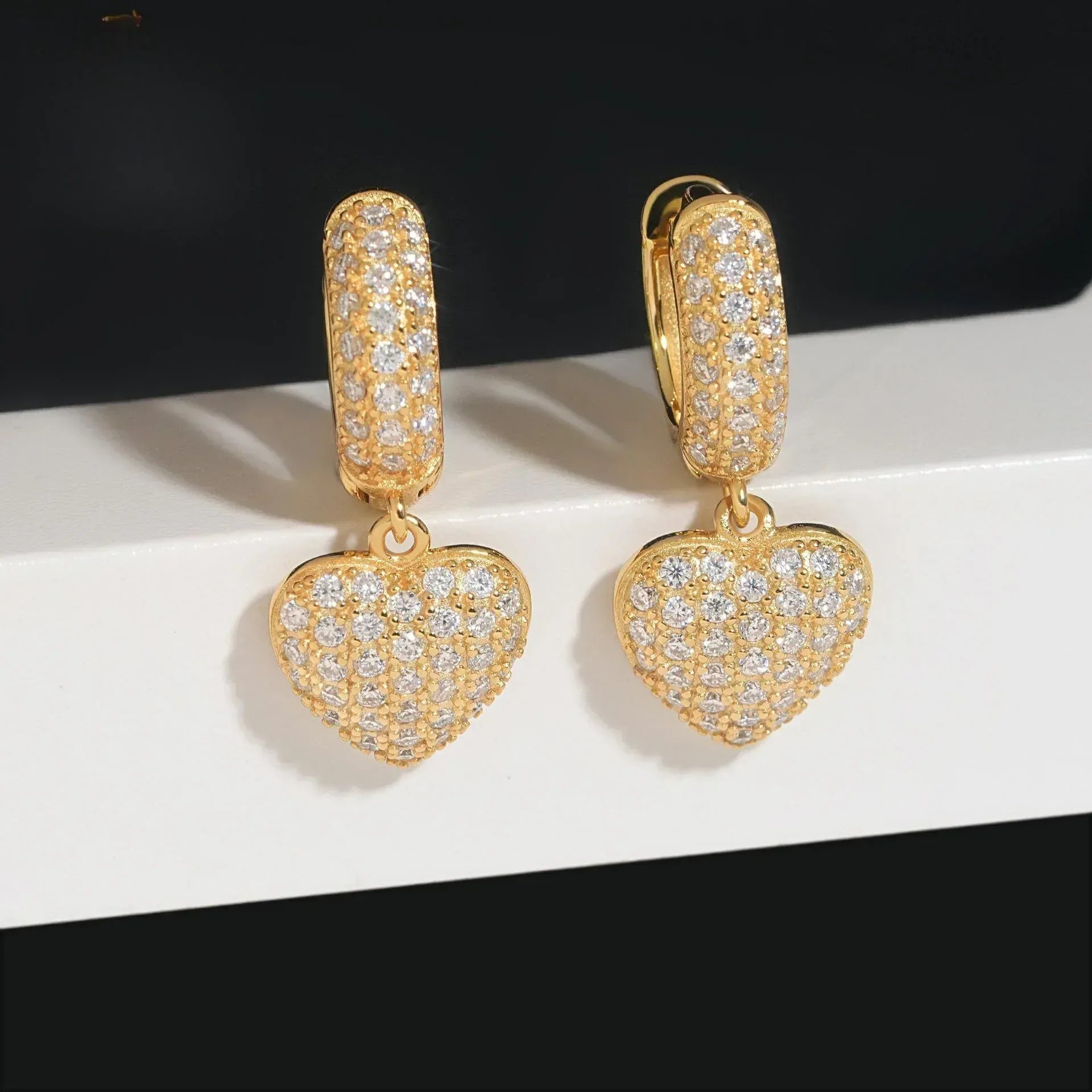 S925 Silver VVS Style Moissanite Heart Look Earrings - CaratixJewelry